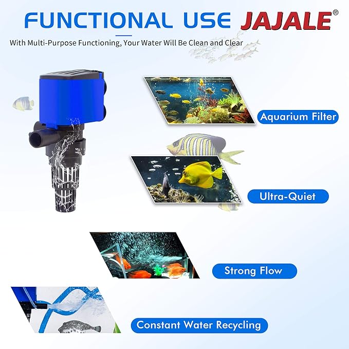 Water Pump 210 GPH Submersible Internal Aquarium Powerhead Water Pump Ultra Quiet for Aquarium,Fish Tank