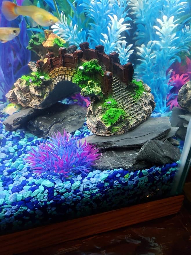 Voulosimi Natural Slate Rocks PH Neutral Stone Perfect Rocks for Aquariums, Landscaping Model,Tank Decoration,Amphibian Enclosures (3.5 LB, 5-7 inch)