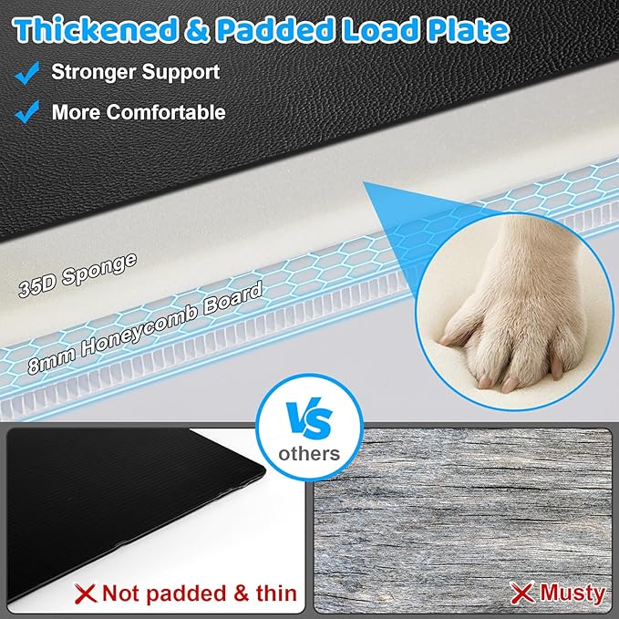 URPOWER PU Leather Back Seat Extender for Dogs – Hard Bottom Dog Car Seat Cover Holds 400 lbs, Anti-Scratch & Waterproof Dog Hammock for Cars, SUVs & Small Trucks, Dogs Car Bed Pet Backseat Protector