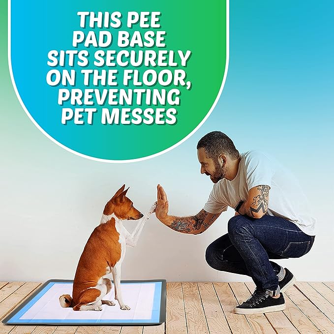 Skywin Dog Pad Holder Tray for 24x36 Inches Training Pads - Easy to Clean and Store Perfect for Dog Potty Tray – Silicon Wee Wee Pad Holder, No Spill Pee Pad Holder for Dogs (Grey)