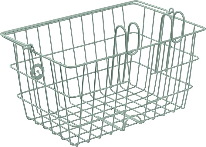 Retrospec Apollo-Lite Lift-Off Bike Basket - Detachable Steel Handlebar Basket with Carrying Handle for Commuting, Shopping & Beach Trips - 14.5in x 9.5in Weather-Resistant Biking Gear