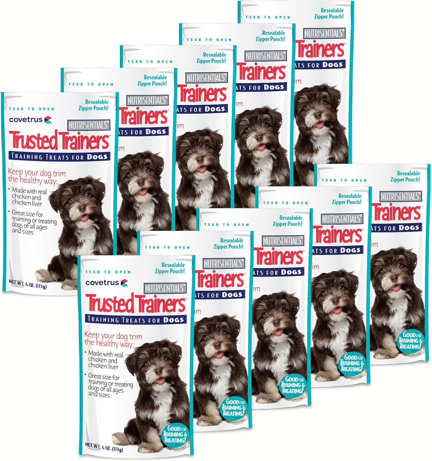 Covetrus NutriSentials Trusted Trainers Training Treats for Dogs - Soft Dog Treats for Small, Medium & Large Dogs - Chicken Flavor - 10 Pack - 4 oz
