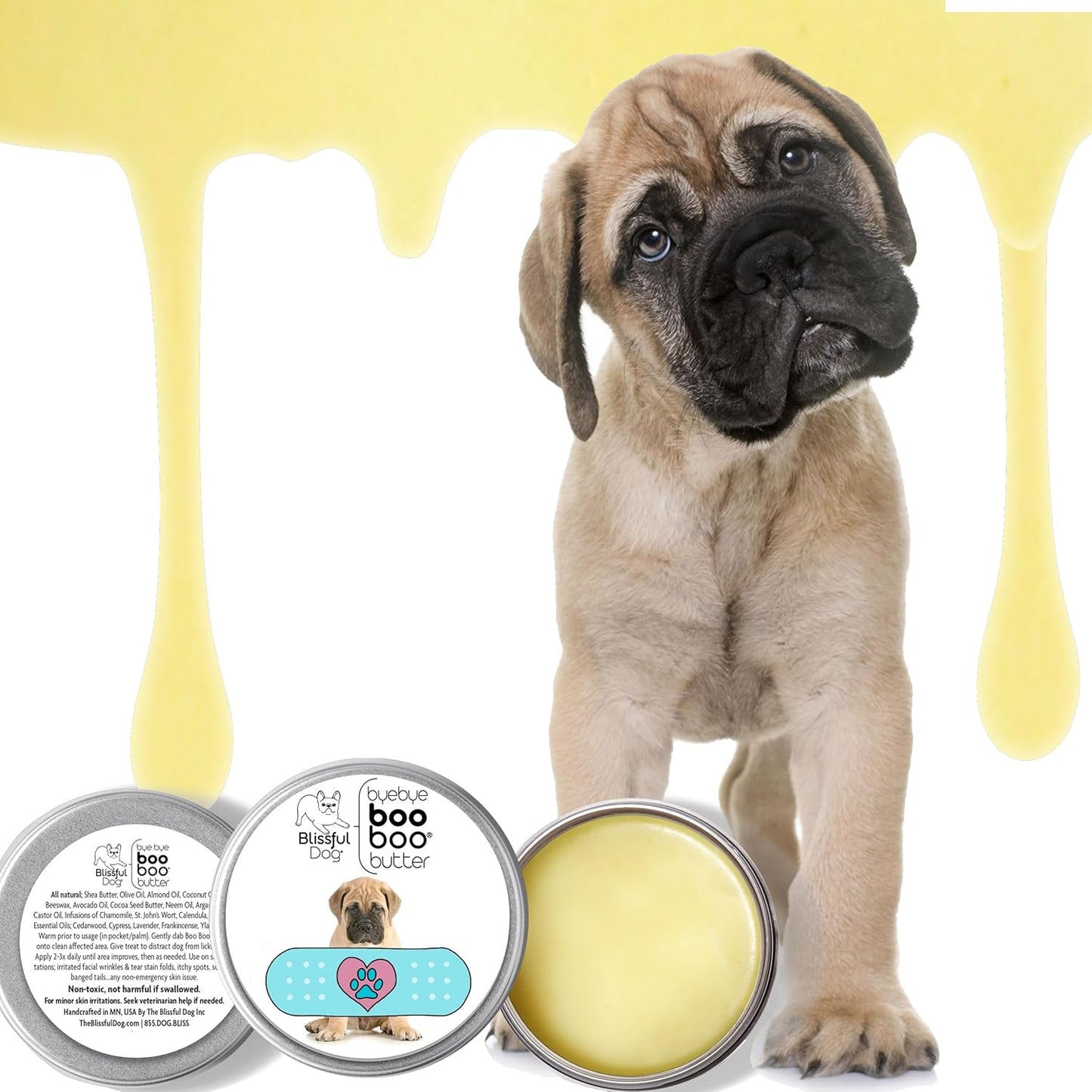 The Blissful Dog 4 oz TIN Bullmastiff Booboo Butter