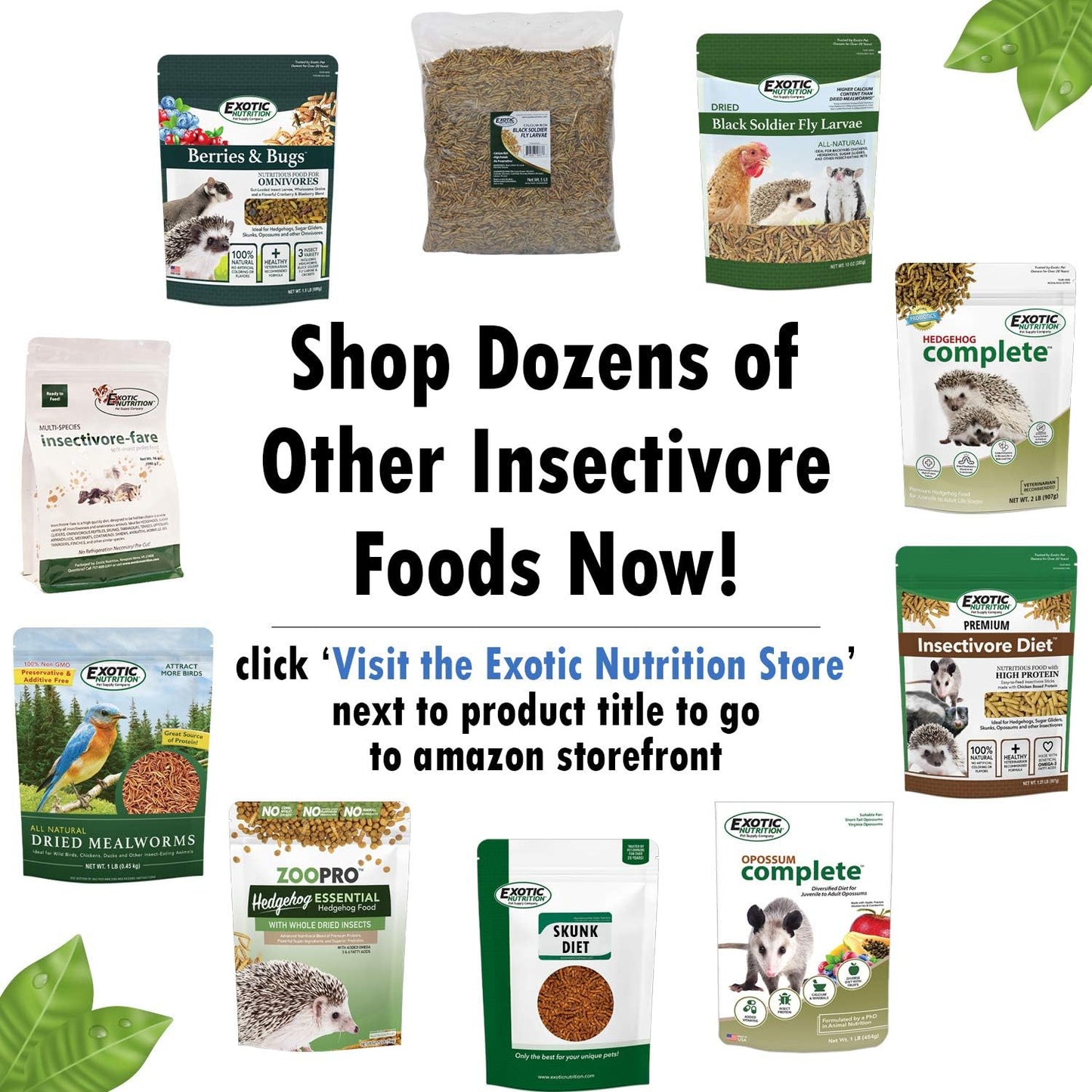 Berries & Bugs 1.5 lb - All Natural High Protein High Fiber Food for Hedgehogs, Skunks, Opossums, Sugar Gliders - Universal Insectivore Diet with Fruit, Gut-Loaded Insects, & Healthy Vitamins