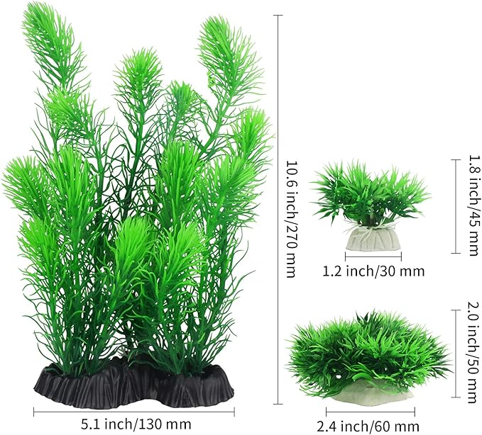 MyLifeUNIT Aquarium Plants, Artificial Aquarium Decorations for Fish Tank Decor, Pack of 4