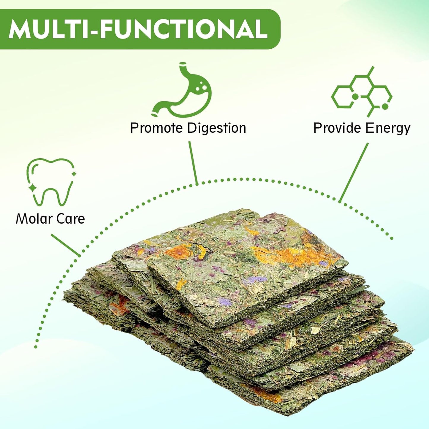 Fhiny 24 PCS Rabbit Timothy Hay Chips Toys, Natural Bunny Molar Treats with Herbal Flowers Rabbit Chew Toys for Teeth Small Animal Snacks for Rats Chinchillas Guinea Pigs Hamsters