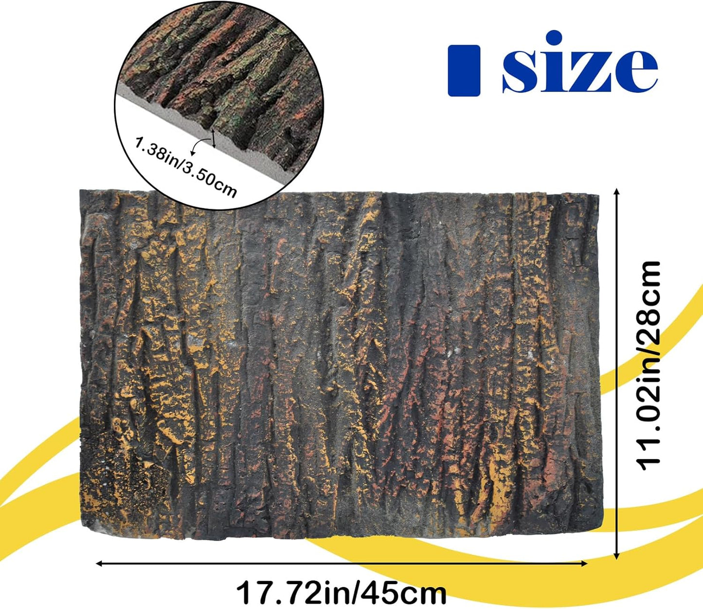 Reptile Tank Background Board Rock Terrarium Cork Background Board 3D Wall Backdrop Aquarium DéCor Backgrounds Amphibian Habitat Decoration for Lizards Leopard Gecko Bearded Dragons Turtle