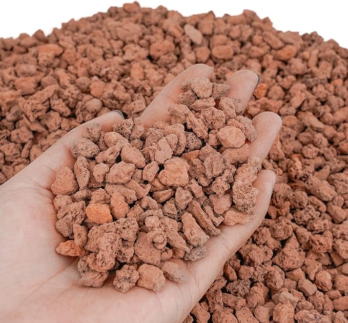 Mr. Fireglass 10 Pounds Red Natural Lava Rock for Indoor Outdoor Gas Fire Pits Fireplaces | Volcanic Lava Stones for Decorating Garden Landscaping, Potted Plants, 0.2"-0.3"