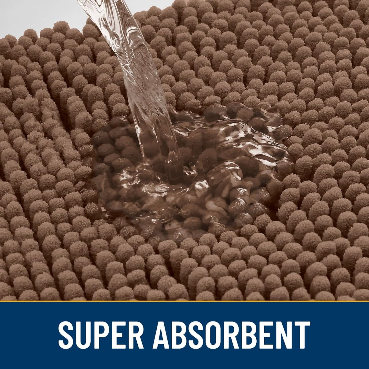 Smiry Dog Door Mat for Muddy Paws 24x16, Absorbs Moisture and Dirt Doormat, Non-Slip Washable Quick Dry Chenille Front Door Mat Indoor Entrance, Entryway Carpet for Inside Floor, Mocha