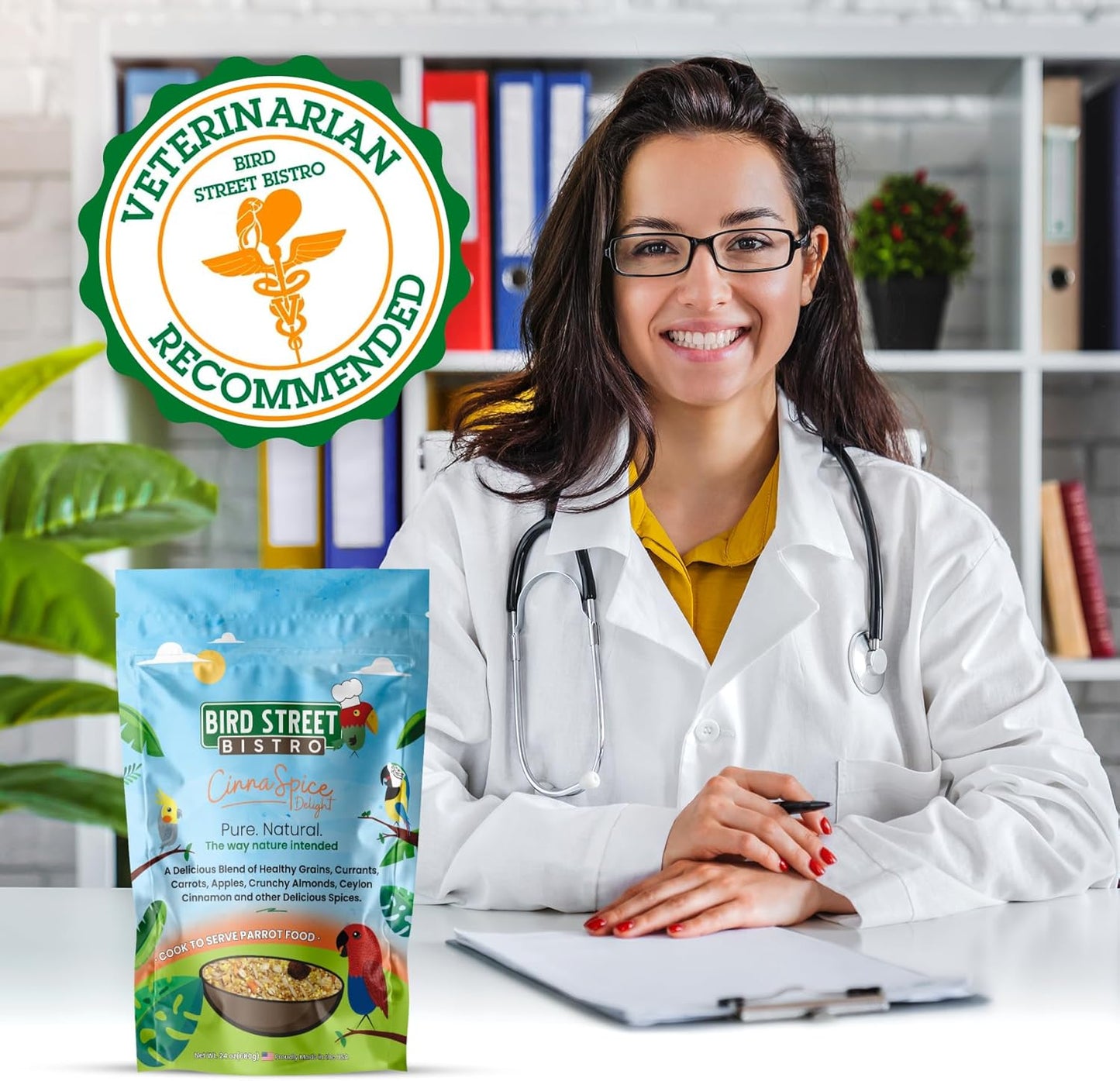 Parrot Food - Parakeet & Cockatiel Food - Cooks in 3-15 min w/Natural & Organic Grains, Legumes, Non-GMO Fruits, Vegetables & Healthy Spices