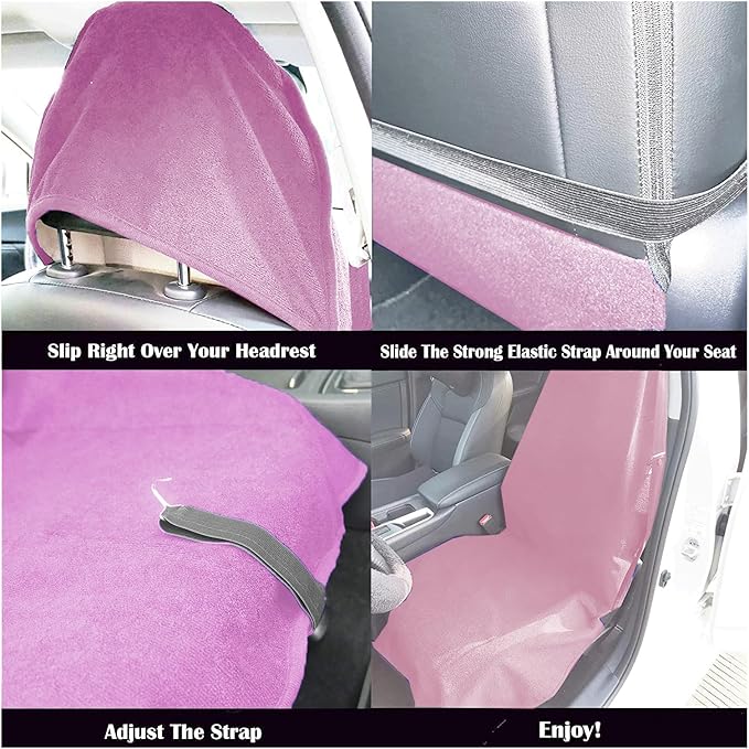 Car Seat Cover Protector Front Seats,for Gym Workout,Running,Swimming,Beach and Hiking,Waterproof Sweat Towel Bucket Seat Covers for Cars SUV Trucks (Pink, 1Pcs)