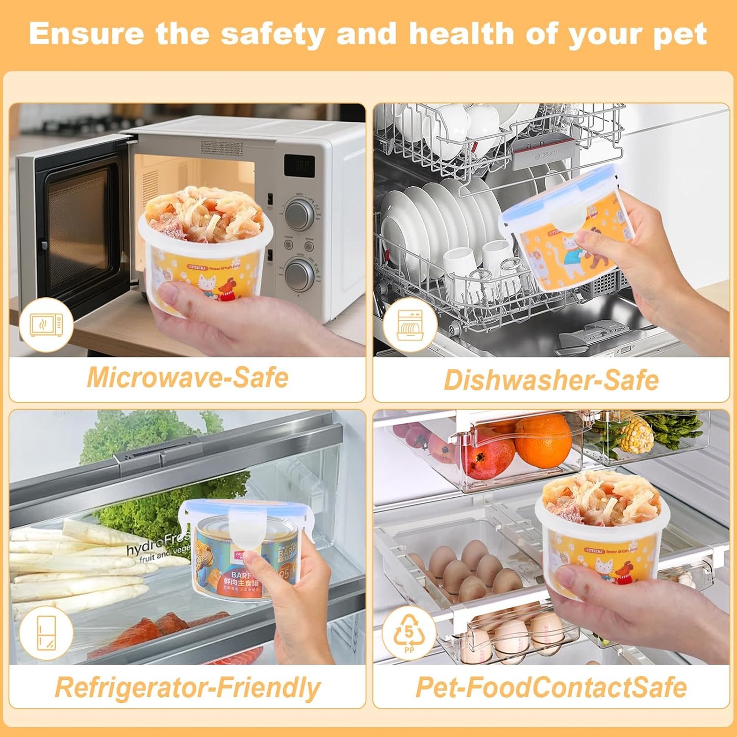 Canned Cat Food Storage Lids, Reusable Airtight Pet Food Sealer - Pet Food Storage Containers, Cat Food Storage Container,With Can Opener & Spoon, Odor-Free & Freshness Preservation