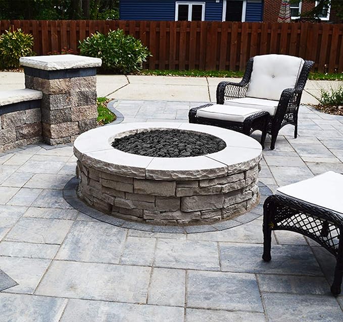 Mr. Fireglass 10 Pounds Lava Rocks Black Natural Stone Granules for Gas Fire Pit Fireplace, Gas Log Set & Barbecue Grills, Decorative Landscaping Rocks for Indoor and Outdoor Use, 0.4" - 0.8" Sized