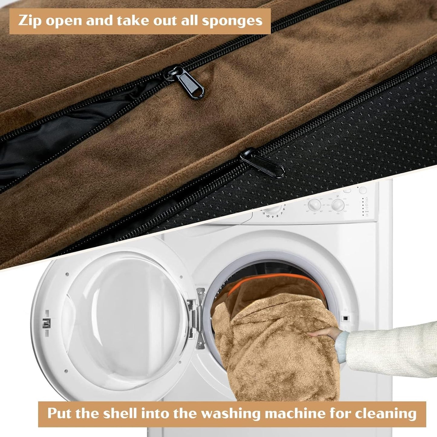 Comfort Expression Small Dog Beds Waterproof Cat Beds Orthopedic Foam Sofa Beds for Small Dogs Comfy Pet Bed with Washable Removable Cover & Non-Slip Bottom(XX-Small,Brown)