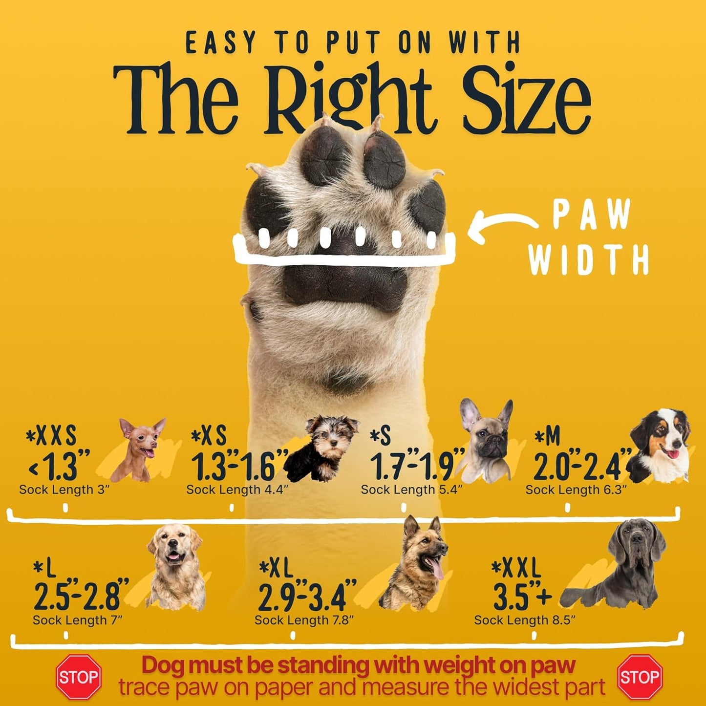 DOK TigerToes Premium Non-Slip Dog Socks for Hardwood Floors - Extra-Thick Grip That Works Even When Twisted - Prevents Licking, Slipping, and Great for Dog Paw Protection - Size Large