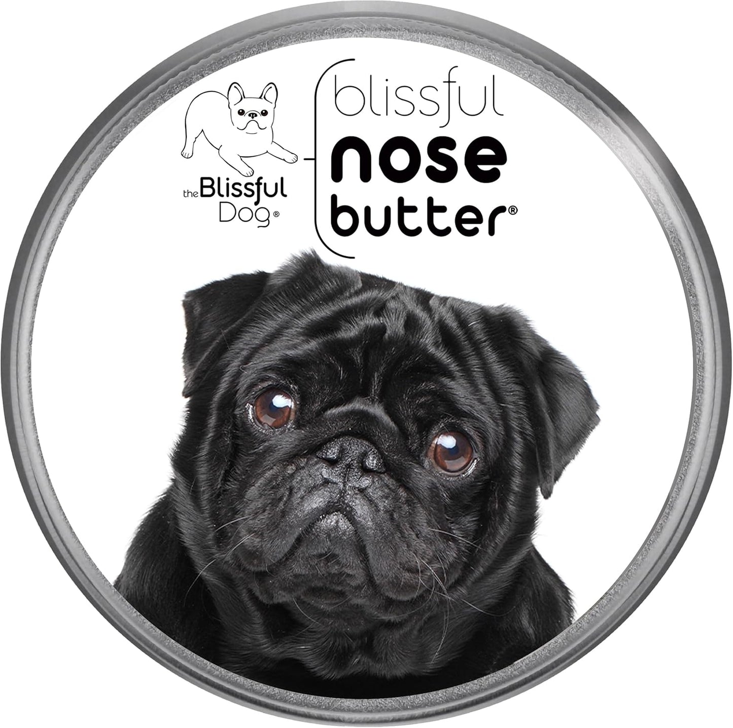 The Blissful Dog Black Pug Nose Butter, Versatile Dog Nose Balm for Dry Nose, Handcrafted Nose Moisturizer, Easy-to-Apply Dog Essentials, Unscented, 1 oz.