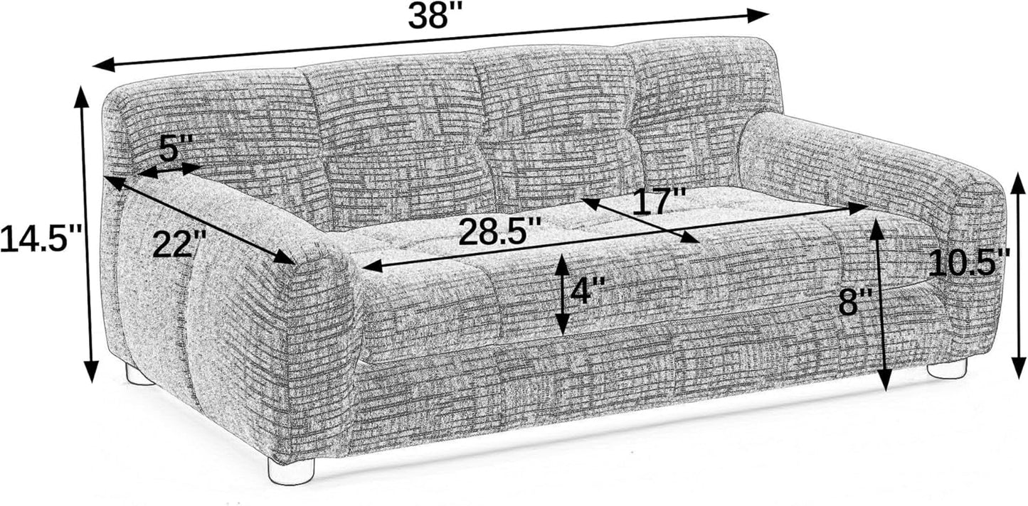 Dog Couch Bed, Mini Sofa for Dogs with Backrest and Armrest, Durable Pet Sofa with Soft Foam Cushion, Elevated Dog Couch Bed with Legs for Medium and Large Dogs, Emerald Green
