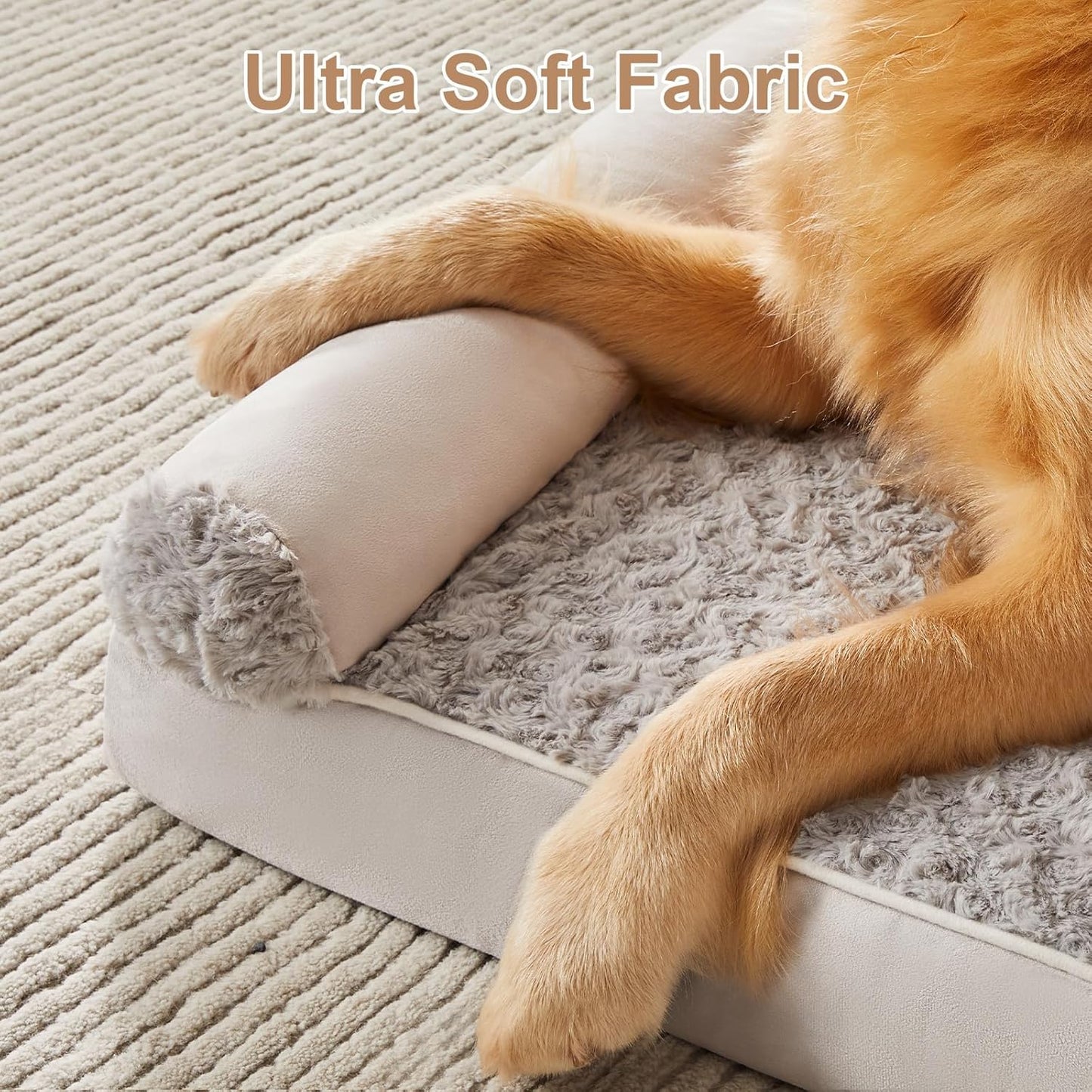 BFPETHOME Dog Beds for Large Dogs, Orthopedic Dog Bed for Medium Large Dogs,Big Waterproof Couch Pet Bed with Removable Washable Cover