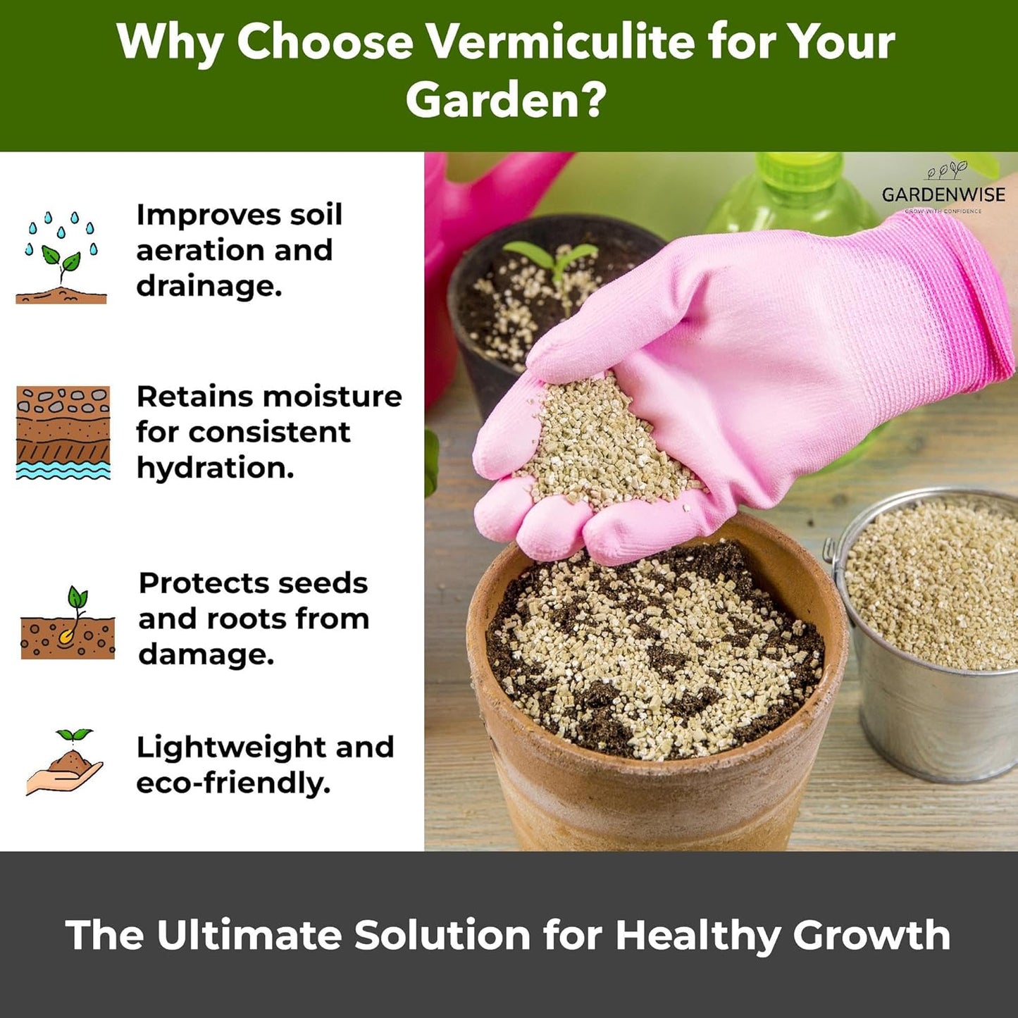 Organic Superfine Vermiculite for Indoor Gardening Plants and Mushrooms – Enhances Soil Aeration, Seed Germination, Rooting Cuttings – Small Packages and Bulk (Vermiculite Grade 1 - Superfine, 5 qt)