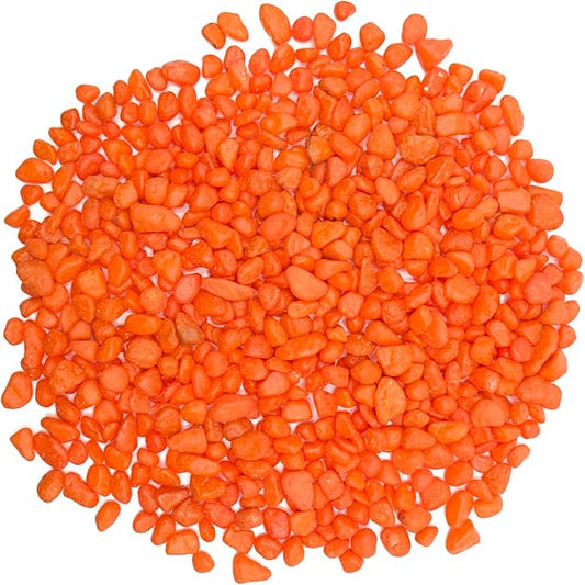 Orange Pebbles for Crafts, 0.9 Pound Natural Polished Aquarium Gravel, Decorative Pebbles for Indoor Plants, Turtle Tank, Vase, Succulents Cactus, Garden Landscaping