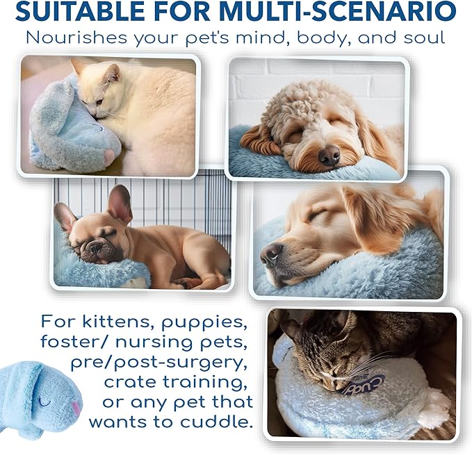 Race&Herd CuddleBun Heartbeat Puppy Toy Sleep Aid - Heartbeat Dog Toy, Dog Heartbeat Toy for Puppy Must Haves for Separation Pet Anxiety Relief Puppy Calming Aid, Dog Toys Behavioral Training