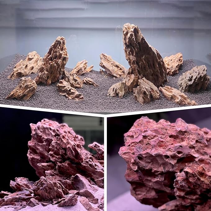 Natural Rock Stone 10LB Fish tank rock for Aquarium Landscaping Models Fish Tank Decoration, Freshwater Planted Aquariums and Amphibian enclosures-2-6 inches