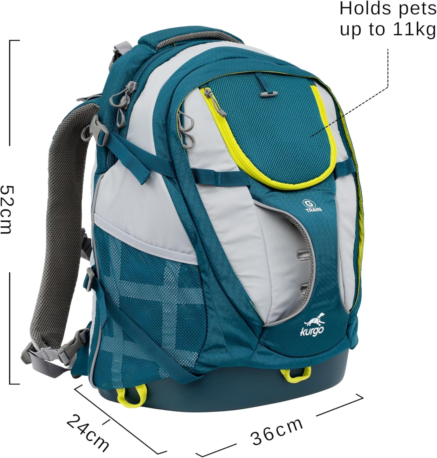 Kurgo G-Train - Dog Carrier Backpack for Small Pets - Cat & Dog Backpack for Hiking, Camping or Travel - Waterproof Bottom - Ink Blue