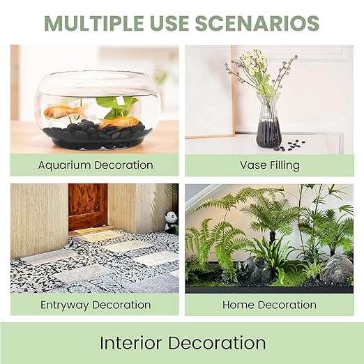 SIDONG 10 LB Black River Rocks, 0.3-0.5 Inches High Polished Pebbles for Indoor Plants, Aquarium Rocks Used in Fish Tank, Decorative Stones for Plants, Vases, Home Décor, Crafting, Garden Landscaping