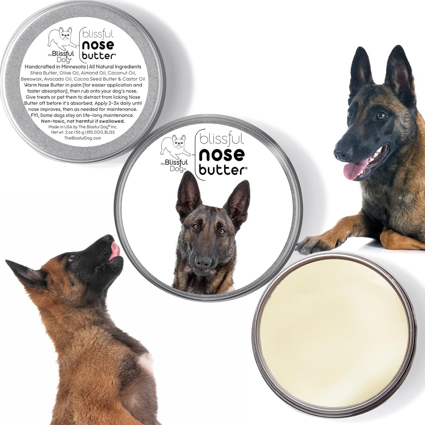 The Blissful Dog Belgian Malinois Unscented Nose Butter, 16oz