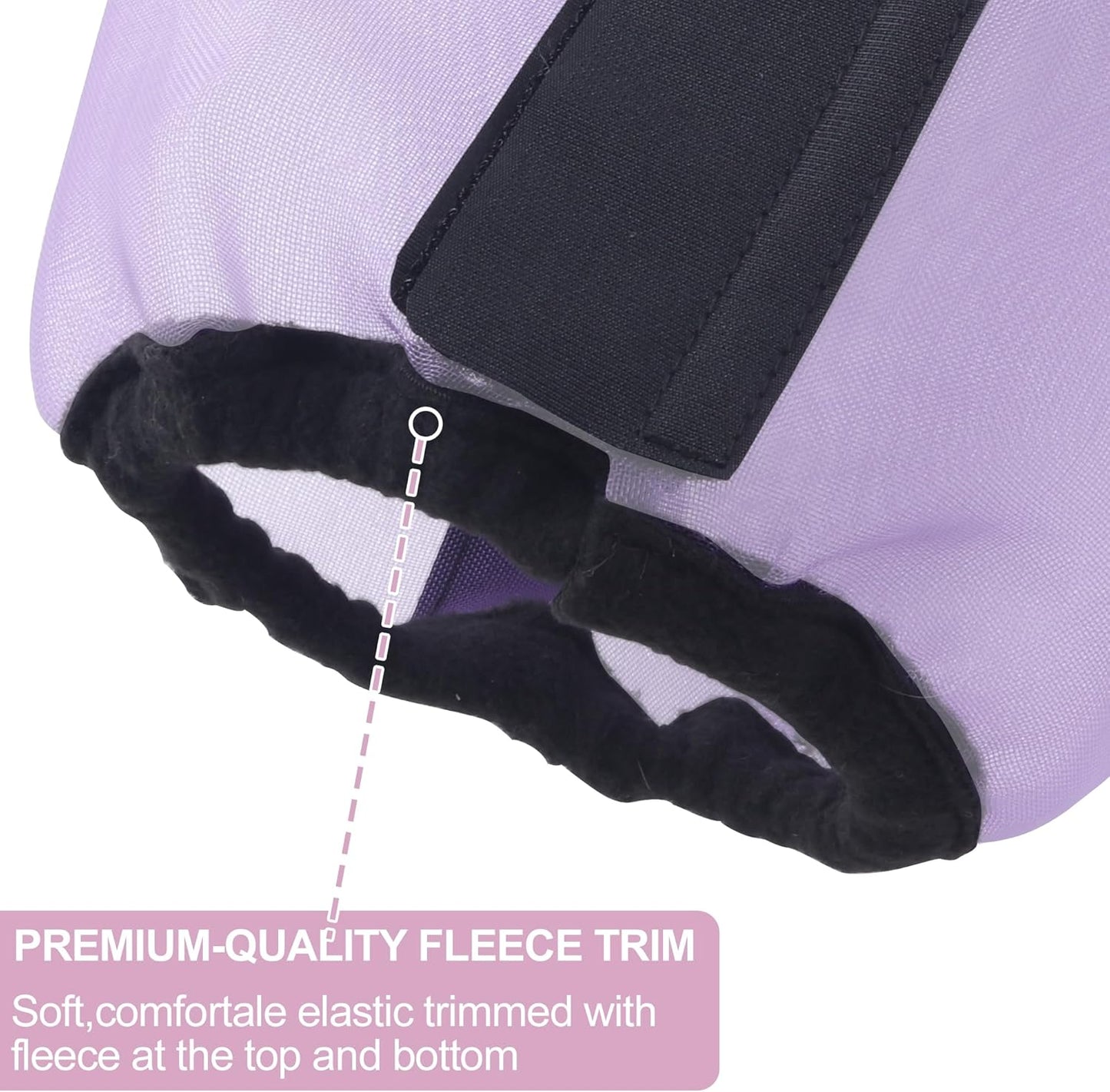 Horse Fly Boots Set of 4, Ultra Lightweight Breathable Mesh Leg Wraps, Non-Slip Fit, Reduce Stomping, Universal Size, Ideal for Summer Violet