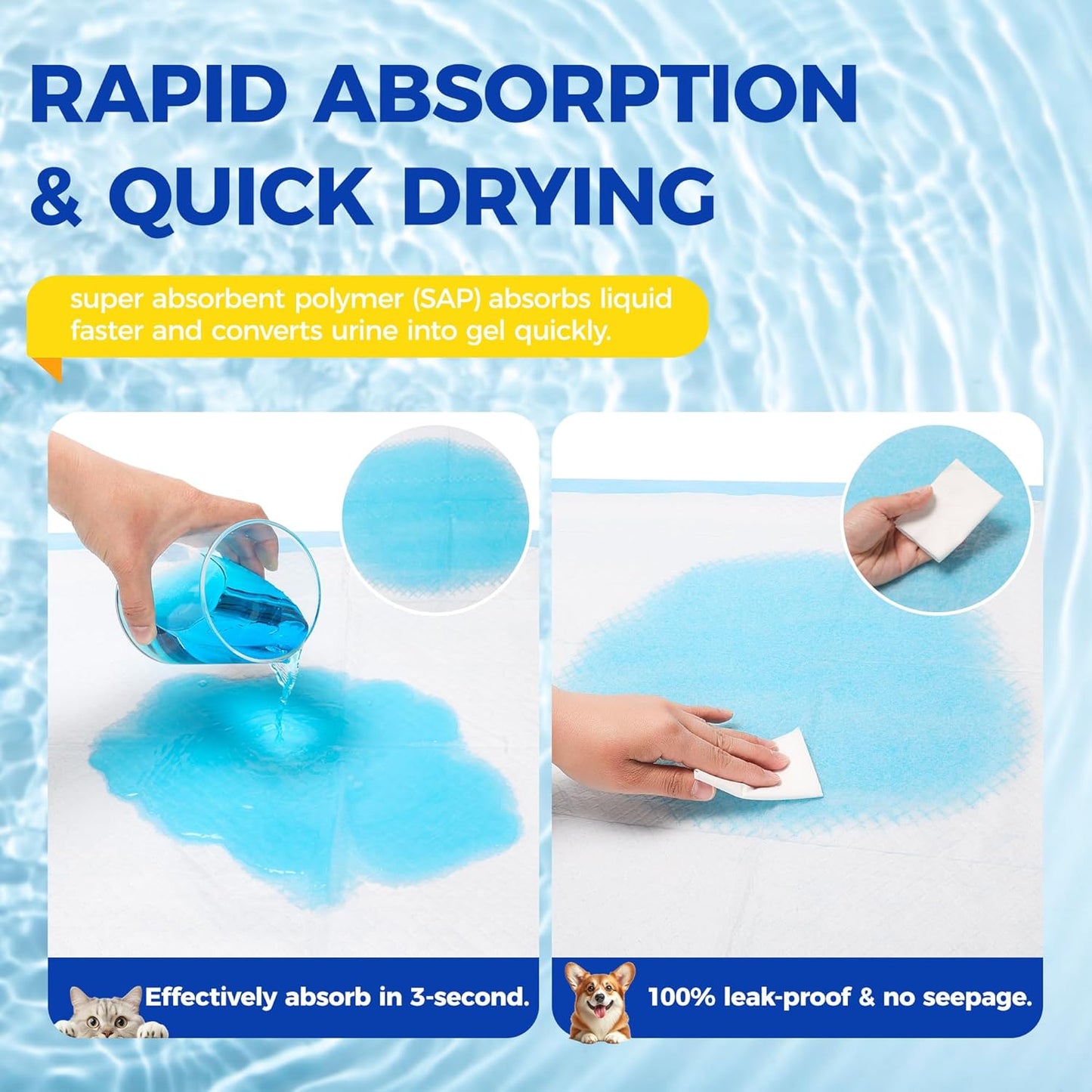 Dog Pee Pads Extra Large 28"x34" - 100 Pack Super Absorbent XLarge Puppy Pads 100 Count Leak-Proof Disposable XL Pet Potty Training Pads for Dogs, Puppies, Doggy