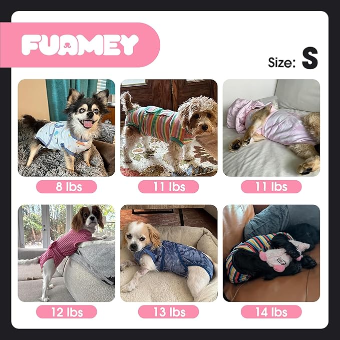 FUAMEY Dog Recovery Suit Male,Dogs Surgery Neuter Suits Puppy Spay Shirts for Female Protect Dog's Skin Anti Licking Abdominal Wounds Doggie Onesie Pet Bodysuit Alternative to Cone Rabbit Flower S