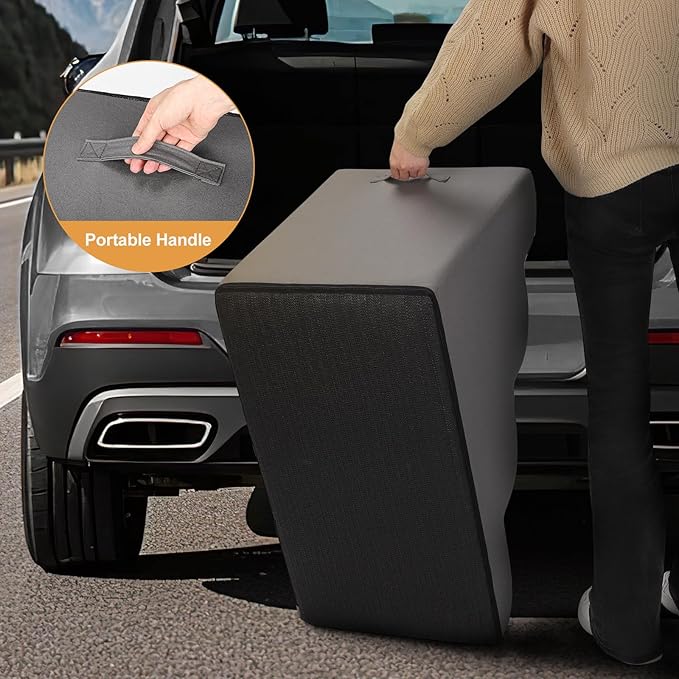 JOEJOY Curved Dog Stairs Ramp for High Beds 19" H, 4-Step Dog Steps for Small Dogs and Cats, Pet Stairs for High Bed Climbing, Non-Slip Balanced Pet Step Indoor, Grey