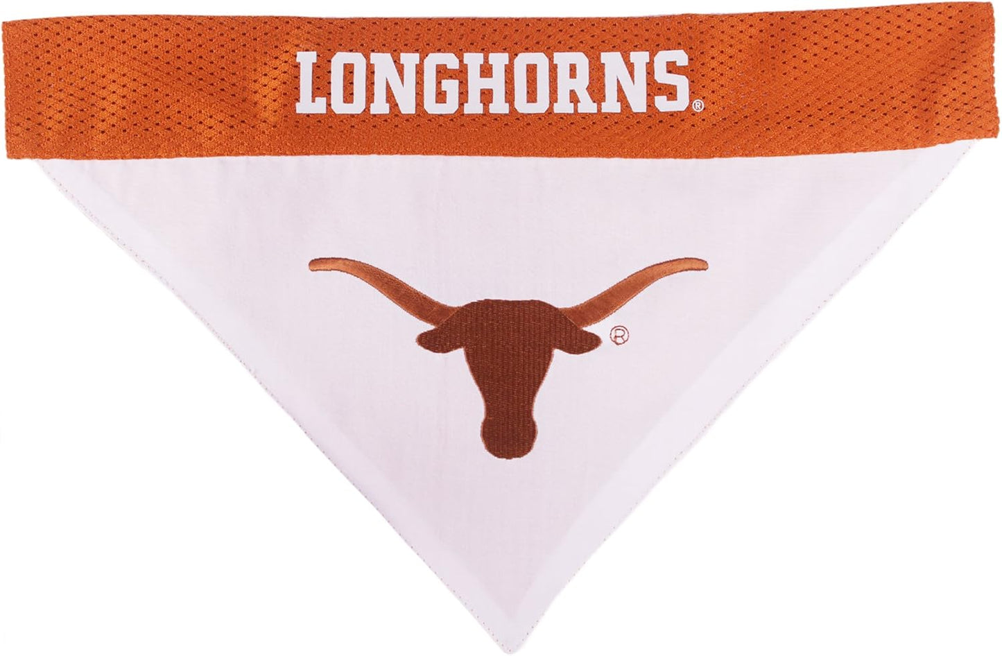 Pets First Collegiate Pet Accessories, Reversible Bandana, Texas Longhorns Size XX-Large