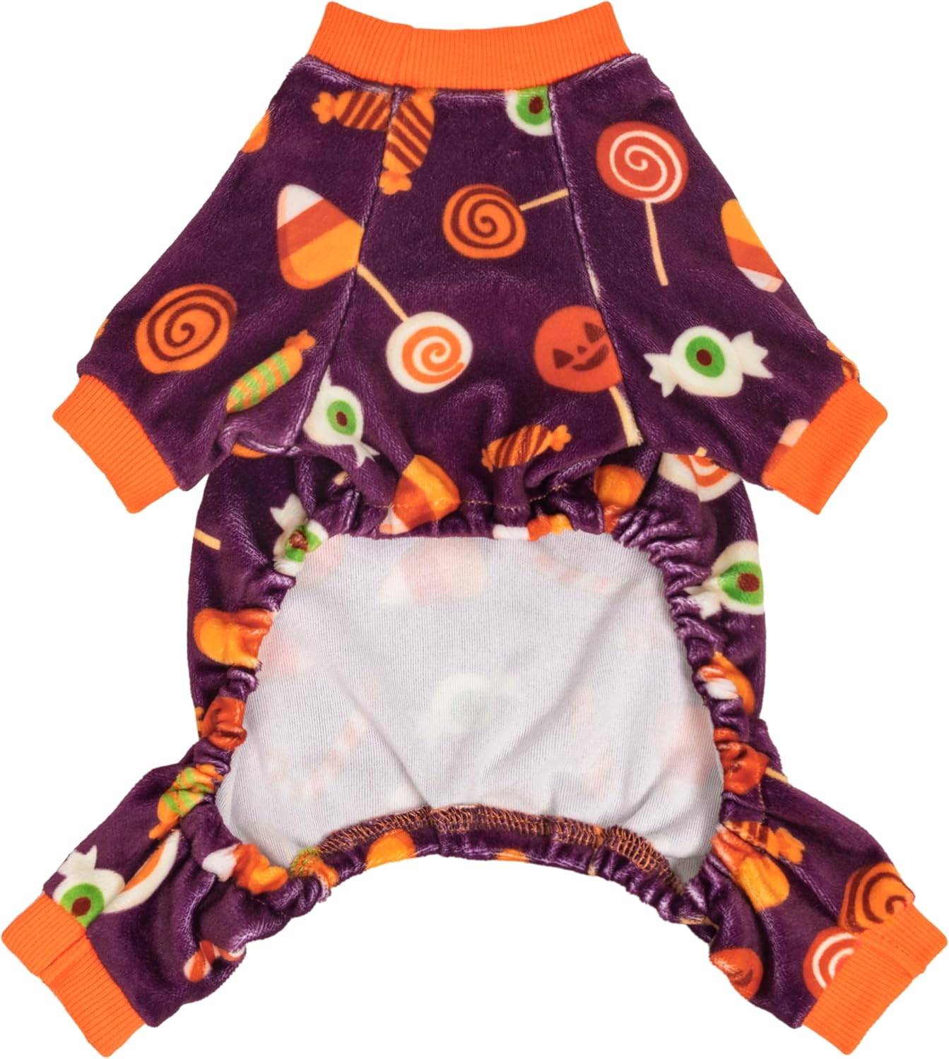 Fitwarm Halloween Candy Dog Pajamas, Funny Costumes for Small Dogs Boy Girl, Pet Outfit, Purple, Orange, Small
