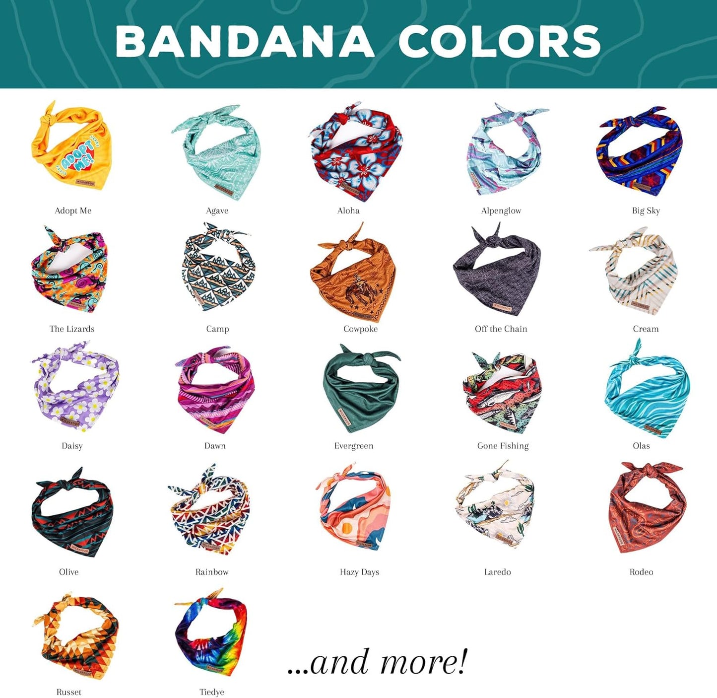 Wilderdog Dog Bandana with Lightweight Quick Drying Poly-Blend Mesh Material in Alpenglow