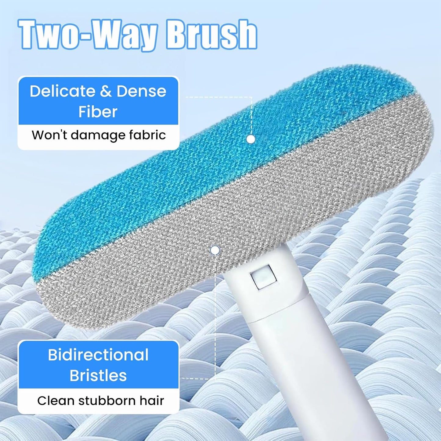 Pet Hair Removal Tool, Multifunctional Reusable Pet Hair Remover Brush for Lint, Cat & Dog Hair Remover for Couch Furniture Car Bed Window Clothes, Washable 4 in 1 Brush with Long Handle & 2 Scrapers