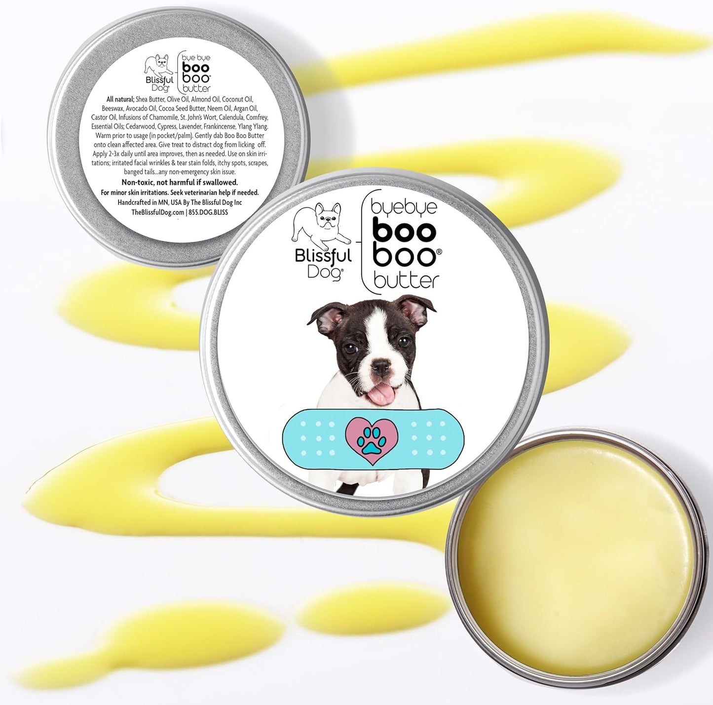 The Blissful Dog 2 oz TIN Boston Terrier Booboo Butter