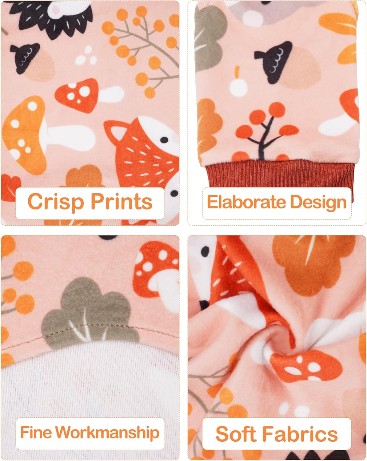 PET SHOW 4 Pack Fall Small Dog Pajamas Thanksgiving Clothes Doggies Girl Boy Soft Stretchy PJs Autumn Jumpsuit Puppy Cats Onesies Outfits with Sleeve Pets Dachshund Costume S