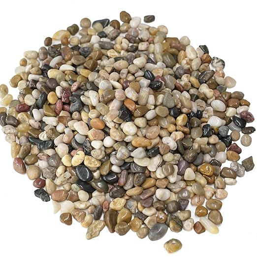 2.5 lbs Pebbles for Indoor Plants, Vase, Succulent, 3/8" Gravel for Plants, Pots Indoor, Bamboo Rocks for Bamboo Plants, Decorative Small River Rock, Highly Polished