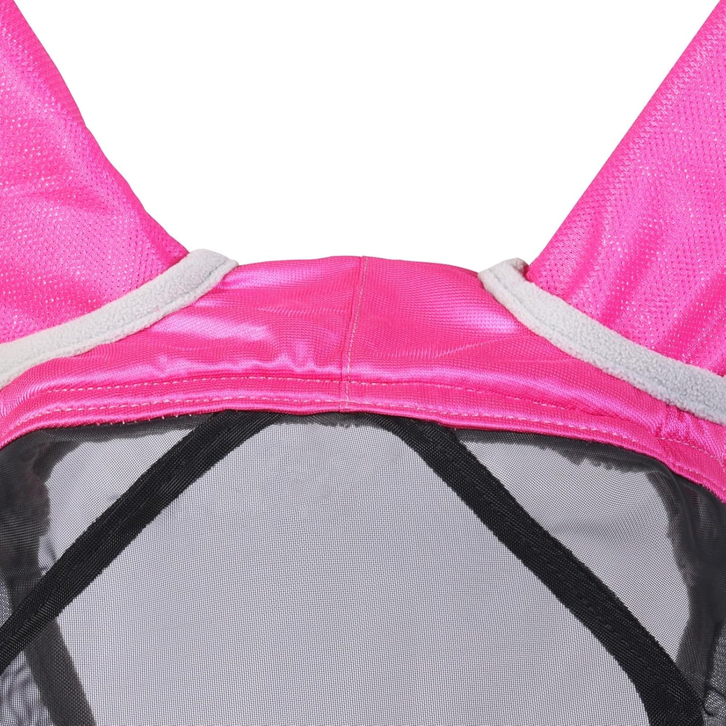 Harrison Howard CareMaster Pro Luminous Fine Mesh UV-Proof Fleece Padding Fly Mask Half Face Flamingo (S; Pony)