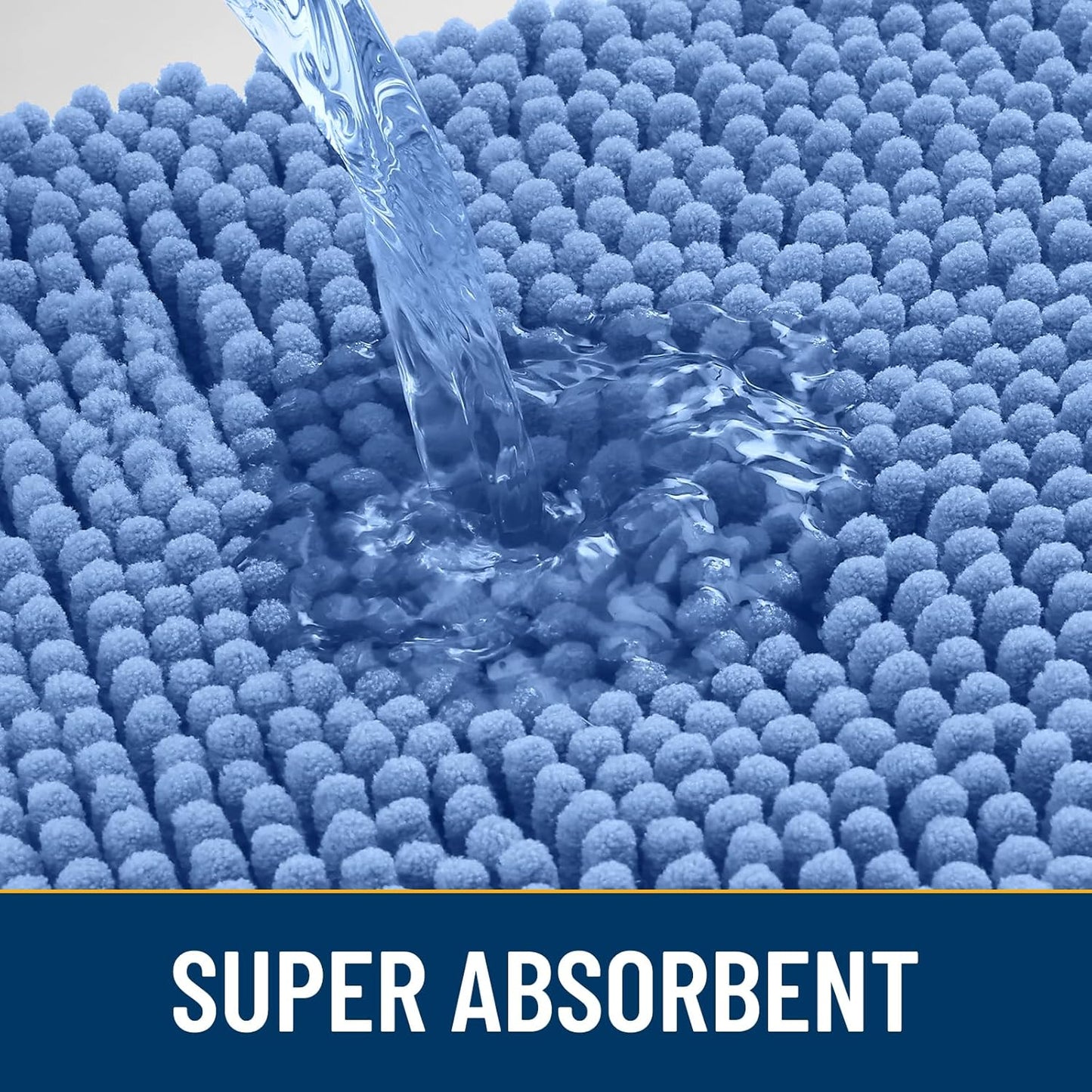 Smiry Dog Door Mat for Muddy Paws 48x30, Absorbs Moisture and Dirt Doormat, Non-Slip Washable Quick Dry Chenille Front Door Mat Indoor Entrance, Entryway Carpet for Inside Floor, Cornflower Blue