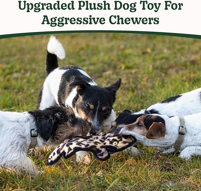 SHARLOVY No Stuffing Dog Toys Crinkle Squeaky, Long Lasting Chews for Aggressive, Durable Plush Dog Puppy Chew Toys for Teething, with 6 Tough Layers for Small Medium Large Breed