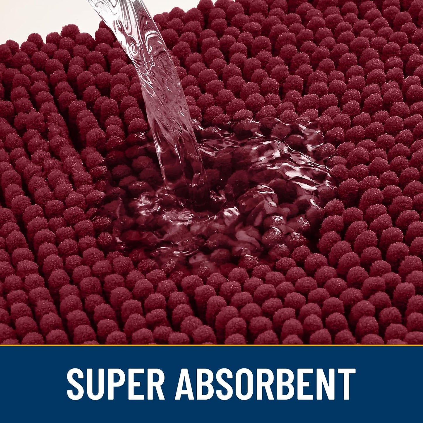 Smiry Dog Door Mat for Muddy Paws 30x20, Absorbs Moisture and Dirt Doormat, Non-Slip Washable Quick Dry Chenille Front Door Mat Indoor Entrance, Entryway Carpet for Inside Floor, Burgundy