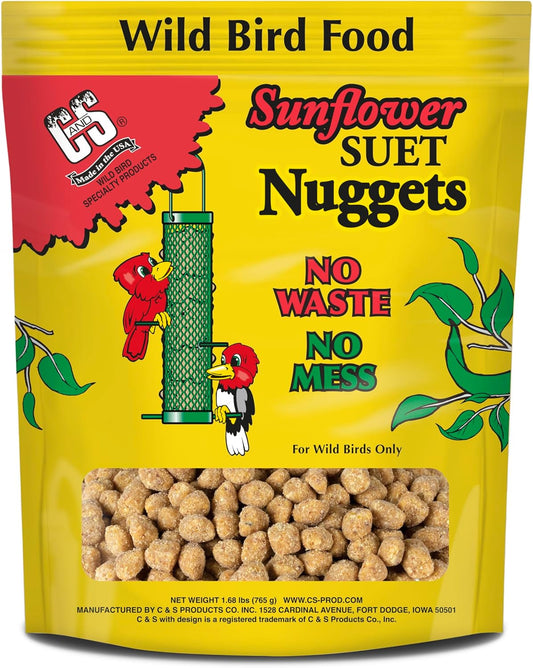 C&S Sunflower Suet Nuggets, Suet Nuggets for Wild Birds, 27 Ounces