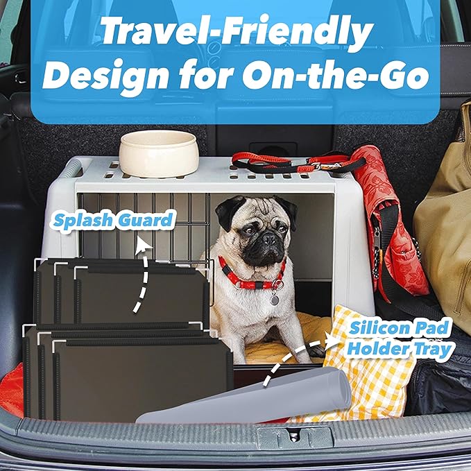 TidyFriend Litter Box Splash Guard, Litter Box Pee Shields for Dogs, Easy to Clean Indoor Dog Fence with Puppy Pee Pad Holder Tray Fits for 24” x 24” Peepads