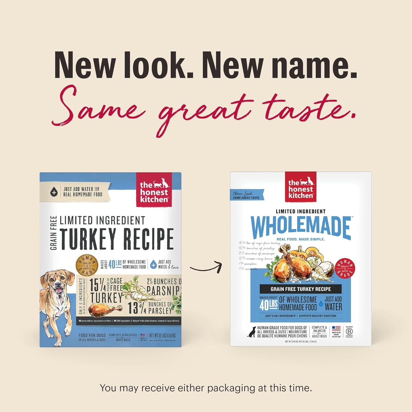 The Honest Kitchen Wholemade™ Limited Ingredient Turkey Dog Food, 4 lb Box