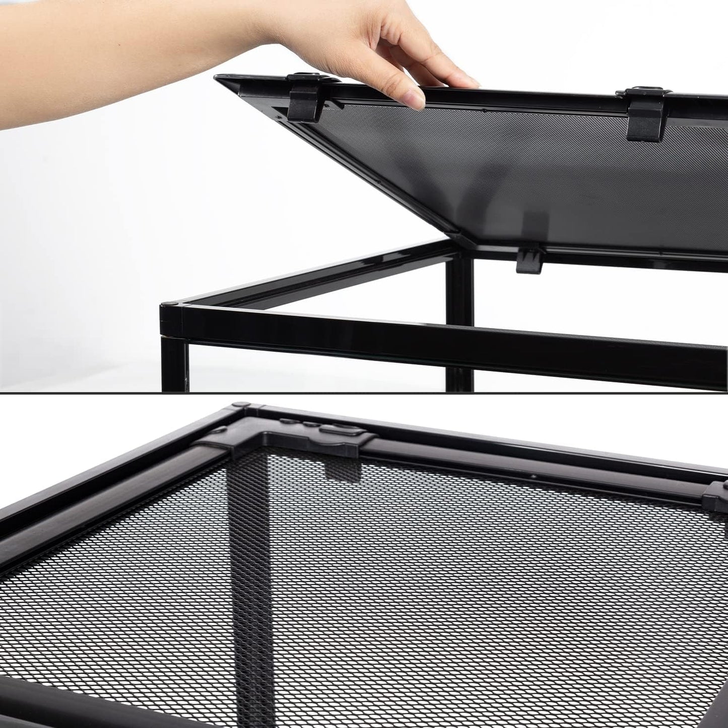 REPTIZOO 67 Gallon Large Reptile Terrarium 24"x18"x 36" Glass Paludarium Tank, Tall Reptile Enclosure Habitat with 10” Deep Base, Siphon Gravel Cleaner Set and Plants Growing Cotton Mat Included