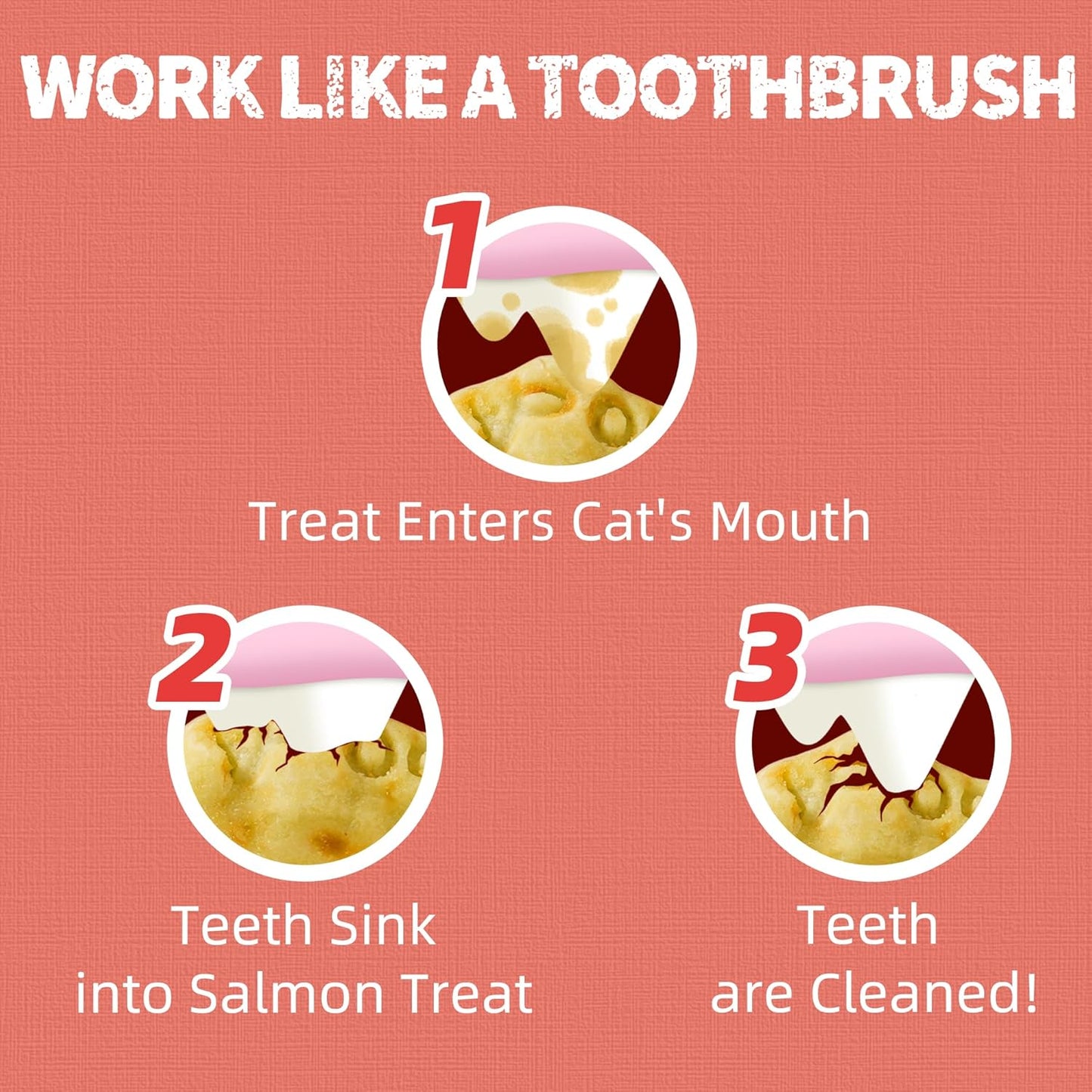 Just Try 16 OZ Salmon Cat Treats for Indoor Cats, Crunchy Training Treats Dental Care Omega 3 for Cats Joint Support & Skin Coat Health