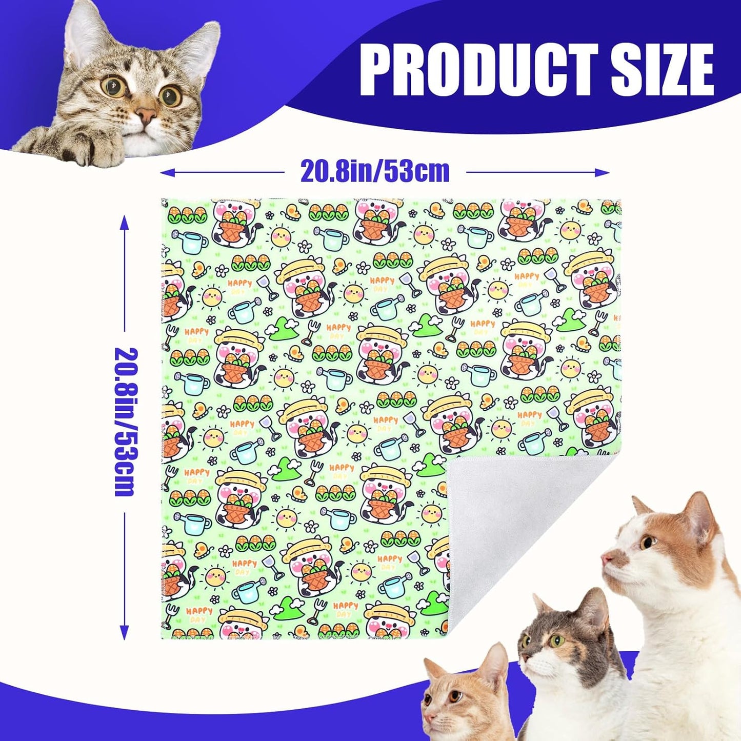 XANGNIER Cat Wrap for Grooming,Cat Restraint Wrap for Cutting Nails,Fabric Burrito Wrap for Nail Clipping, Anti-Scratch, Anti-Escape,Multifunctional Swaddle Wrap Pet Tool (20.8 x 20.8 Inch)